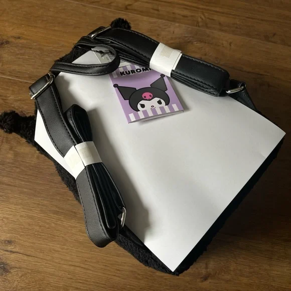 One Left! LOUNGEFLY (Sanrio)-NWT Fluffy Kuromi Mini Backpack - Picture 2 of 15